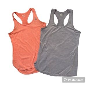 Two Reebok Tank Tops Purple & Orange Racerback Size Medium